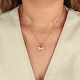 Bow Zircon Locket Necklace