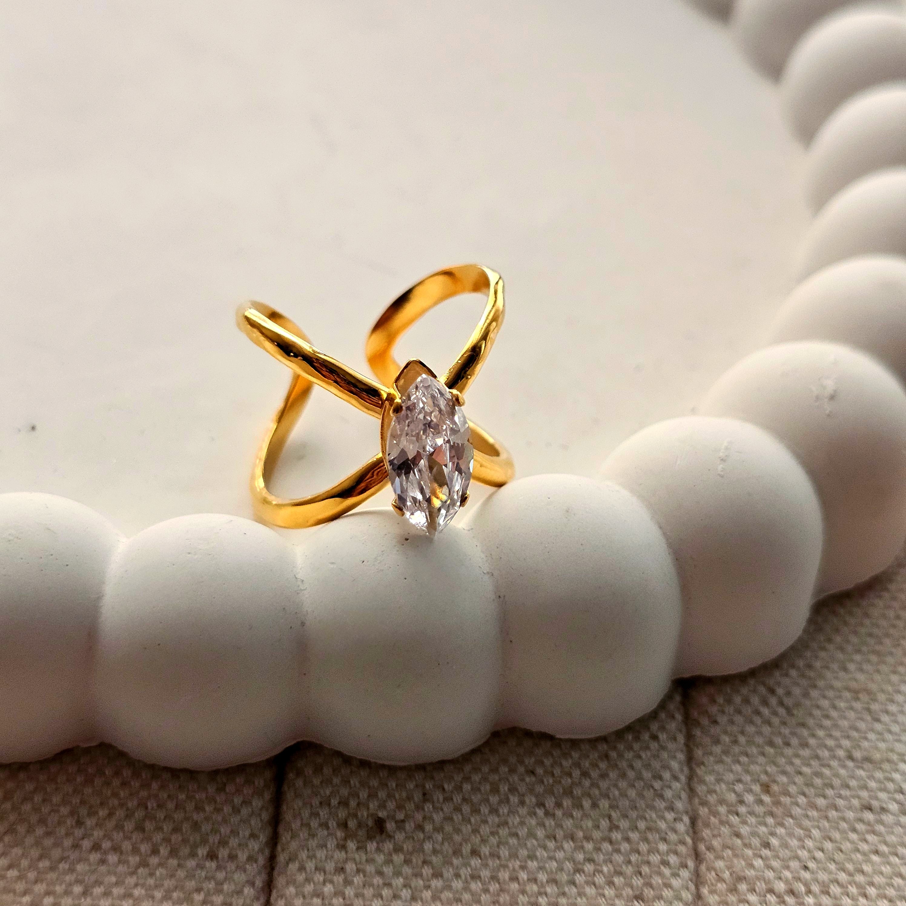 Della Marquise cut Adjustable Ring-2  taahirajewellery