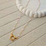 Fern Pearl Charm Lock Necklace
