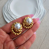 Baroque Gold Plated Twisted Earrings