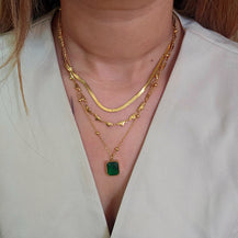 Trio Emerald Stud Necklace-2  taahirajewellery
