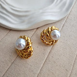 Baroque Gold Plated Twisted Earrings