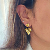 Selvie Pearl Heart Earrings