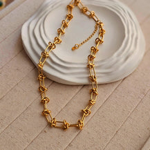 18kt G.P Knotted Necklace-1  taahirajewellery