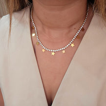 Zircon Chain Tennis Star Necklace-3  taahirajewellery