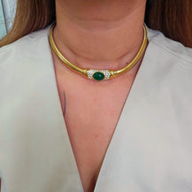 Mabel Emerald Choker Necklace-2  taahirajewellery