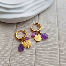 Purple Stone Cuff Earrings-1  taahirajewellery