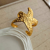 Gold Starfish Cuff Bracelet
