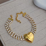 Chunky Heart Choker Necklace