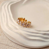 Zircon Marquise Gold Plated Adjustable Ring
