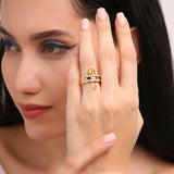 Safety Pin Layered Ring