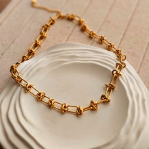 18kt G.P Knotted Necklace-3  taahirajewellery