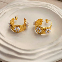 Teo Pearl Hoop Earrings-4  taahirajewellery