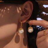 Nancy Pearl Cuff Earrings