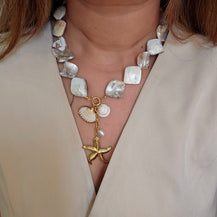 Starfish Pearl Shell Necklace-2  taahirajewellery