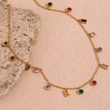 18kt Gold Plated Multi Charm Necklace-3  taahirajewellery