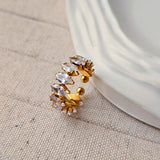 Zircon Marquise Gold Plated Adjustable Ring