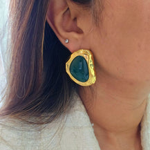 Paris Emerald Stone Earrings-2  taahirajewellery