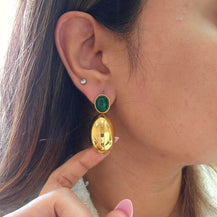 Haven Emerald Stone Earrings-2  taahirajewellery