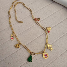 Snowman Charm Christmas Necklace-2  taahirajewellery
