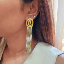 Daisy Dangle Zircon Earrings-2  taahirajewellery