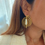 Luna Baroque Pearl Brass Earrings