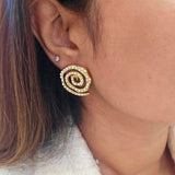 Luke Twirl Zircon Stud Earrings