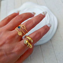 Croissant Zircon Gold Plated Snake Ring-4  taahirajewellery