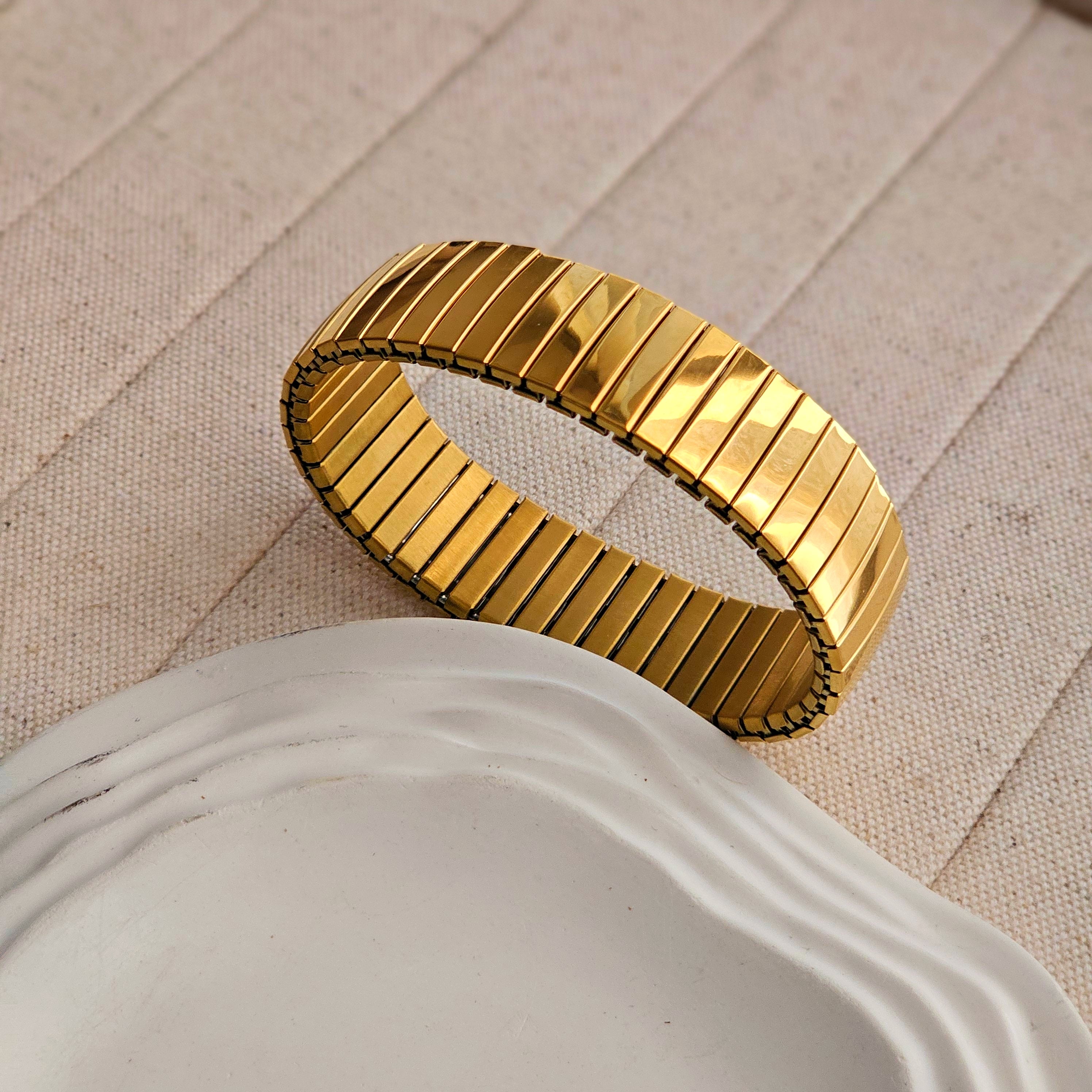 Elastic Gold Band Bracelet-2  taahirajewellery