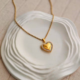 Hazel Heart Locket Necklace