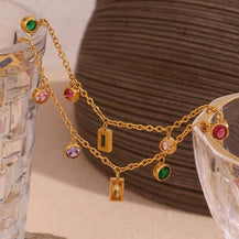 18kt Gold Plated Multi Charm Necklace-5  taahirajewellery