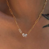 Double stone 18kt gold plated Necklace