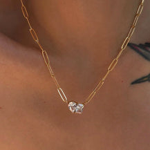 Double stone 18kt gold plated Necklace-4  taahirajewellery