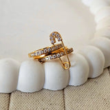 Safety Pin Layered Ring