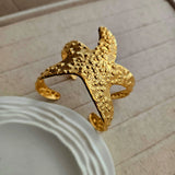 Gold Starfish Cuff Bracelet