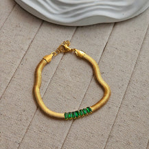 Echo Green Stones Bracelet-2  taahirajewellery