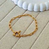 Multilink Charm Lock Bracelet