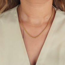 18kt G.P Rope Chain Necklace-2  taahirajewellery