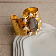 Ollie Chunky Brass Bracelet-1  taahirajewellery