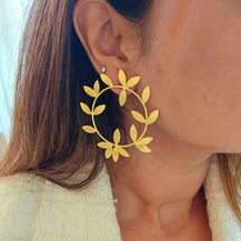 Leaf Brass Earrings-1  taahirajewellery
