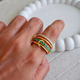 Cami Emerald Layered Ring