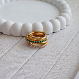 Cami Emerald Layered Ring