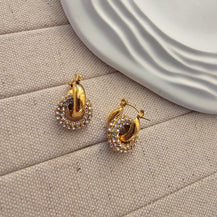 Angel Gold Plated Zircon Earrings-3  taahirajewellery