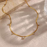 18K G.P Zircon Studded Necklace