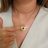 Emerald Heart Rope chain Necklace