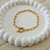 Multilink Charm Lock Bracelet