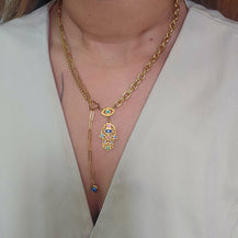 Evil Eye Charm Necklace-2  taahirajewellery