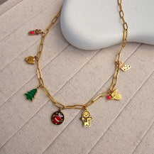 Snowman Charm Christmas Necklace-1  taahirajewellery