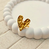 Textured Heart Adjustable Ring