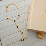 Love Heart Emerald Ring Bracelet